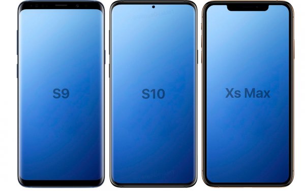 Дизайнер сравнил Samsung Galaxy S10, Galaxy S9 и iPhone XS Max в одном снимке (ФОТО)
