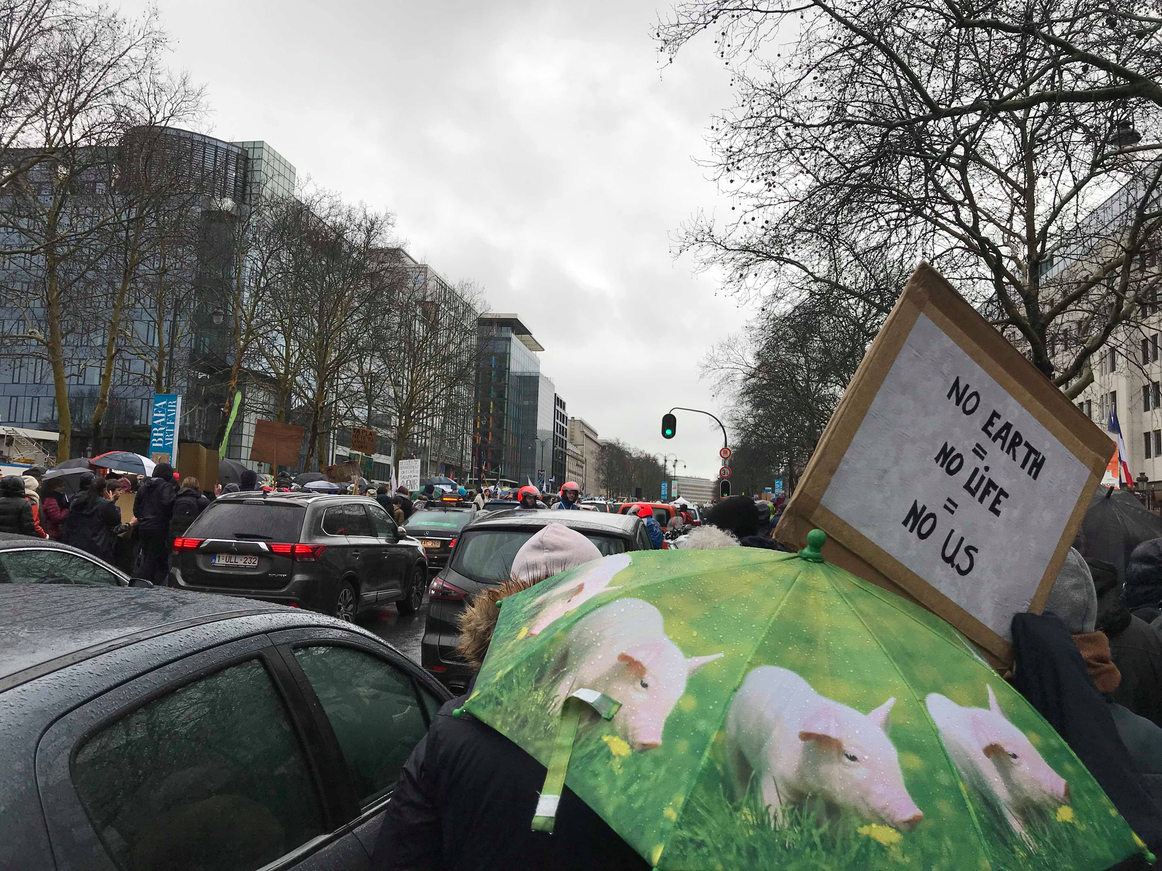 	В Брюсселе проходит многотысячная акция за усиление борьбы с глобальным потеплением