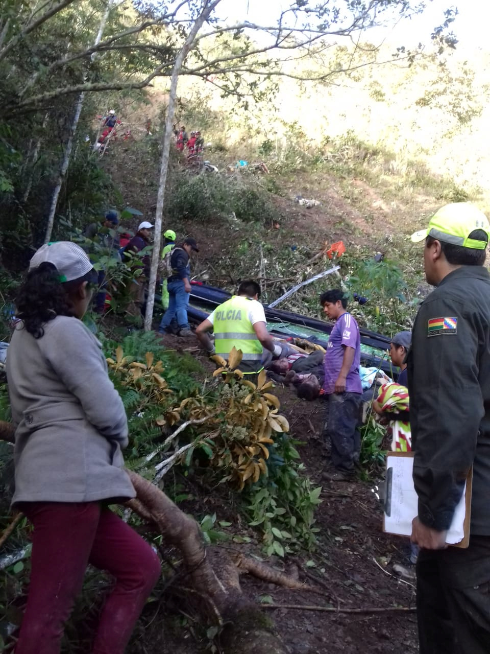 	В Боливии пассажирский автобус упал в 300-метровое ущелье, десятки погибших