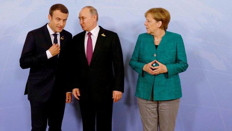 Путин, Меркель и Макрон