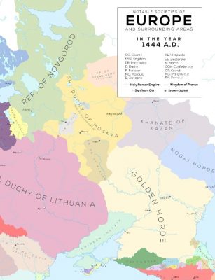 Карта Европы 1444 года.