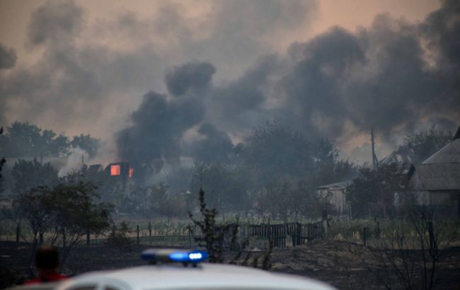 Пожар в Луганской области