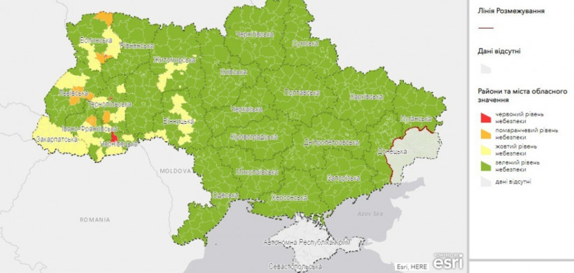 Украину поделили на три карантинные зоны