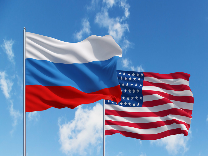 Флаг РФ и США