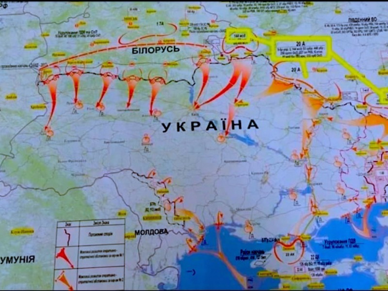 Возможная карта атаки войск РФ