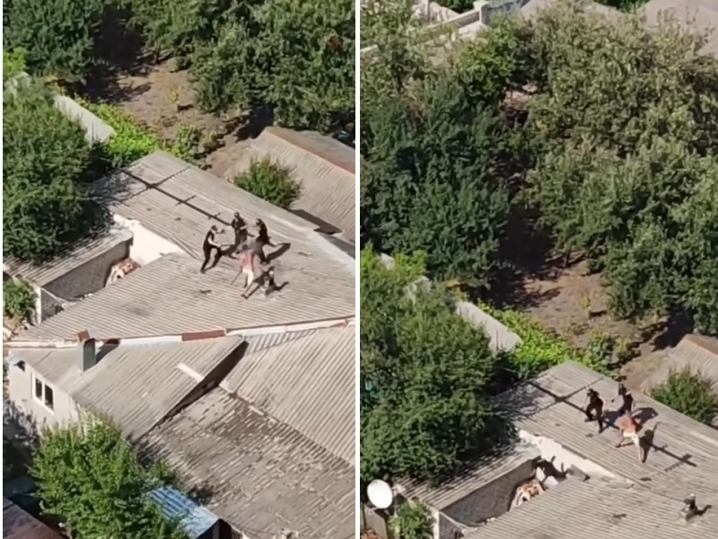 Драка на крыше с полицией