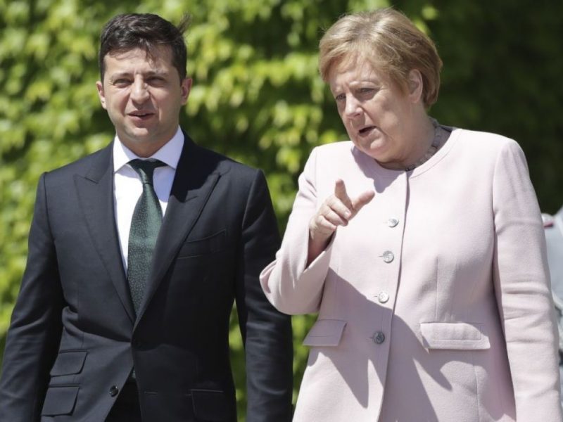 Зеленский и Меркель 