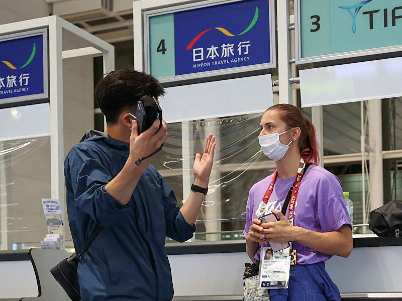 Кристина Тимановская в аэропорту Токио