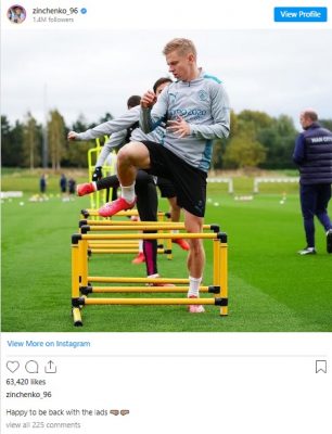 Зинченко и «Манчестер Сити» прокомментировали возвращение футболиста после травмы (ФОТО)