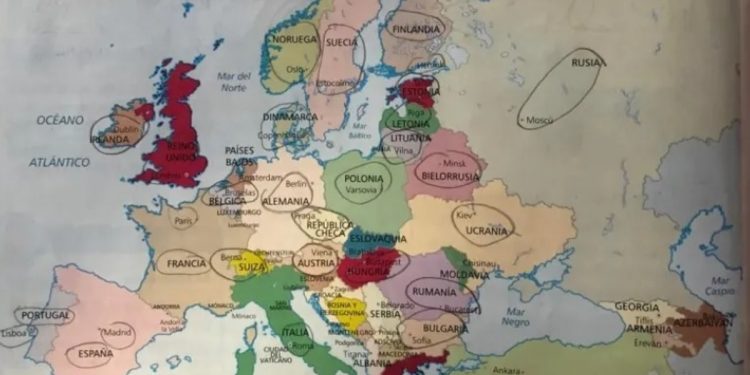 Карта в учебнике Edelvives