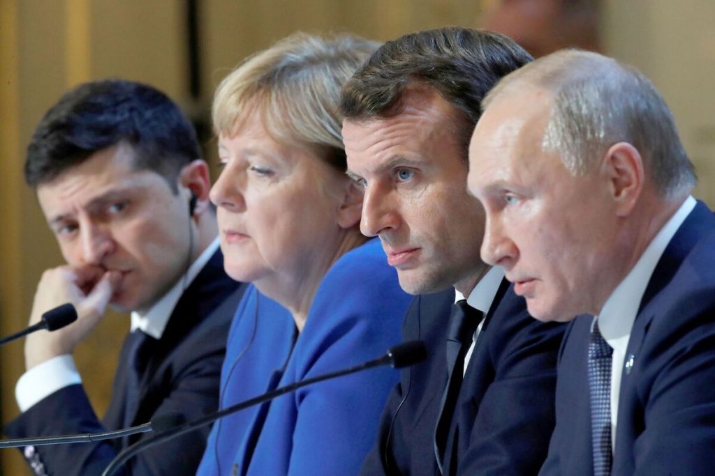 Президенты Украины, Франции, России и канцлер ФРГ