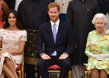 Меган Маркл, принц Гарри и королева Елизавета II