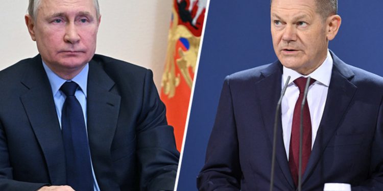 Володимир Путин та Олаф Шольц