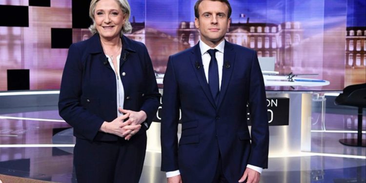 Эммануэль Макрон и Марин Ле Пен
