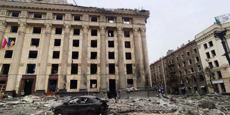 Разрушения в Харькове из-за обстрелов оккупантов