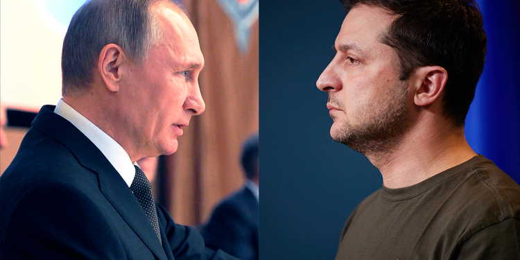Володимир Путін і Володимир Зеленський