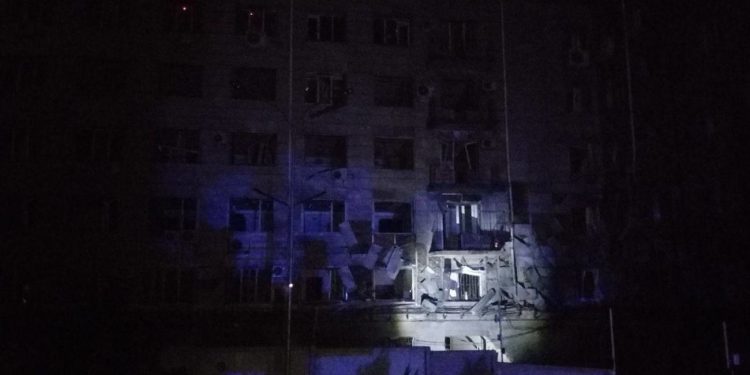 Последствия атаки иранских дронов на Киев