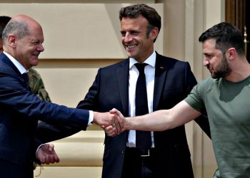 Шольц, Макрон та Зеленський.