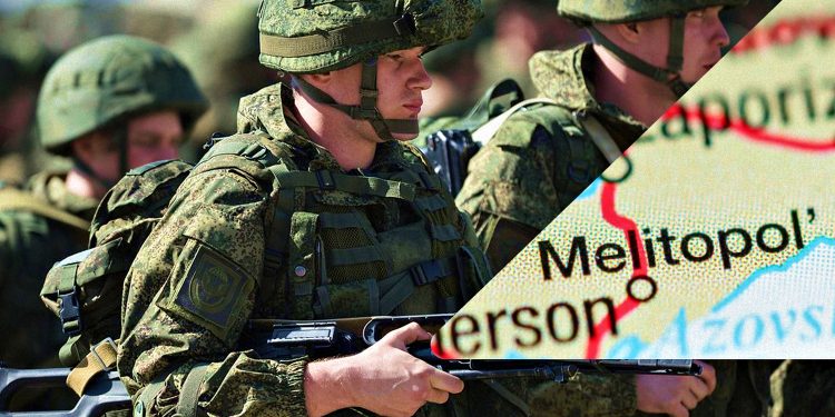 Окупанти в Мелітополі.