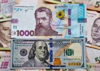 Гривні та долари.