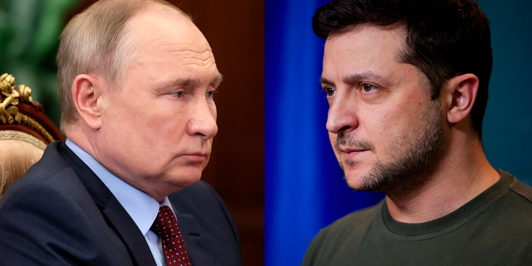 Володимир Путін і Володимир Зеленський