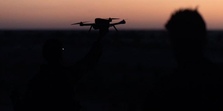 Запуск дрона