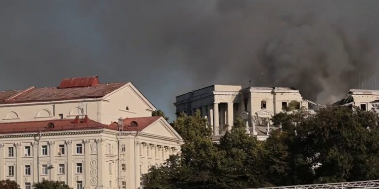 Удар по штабу ЧФ РФ у Севастополі