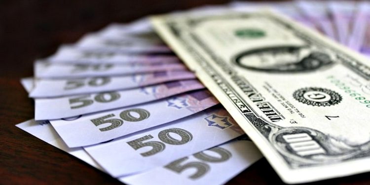 Гривні та долари.