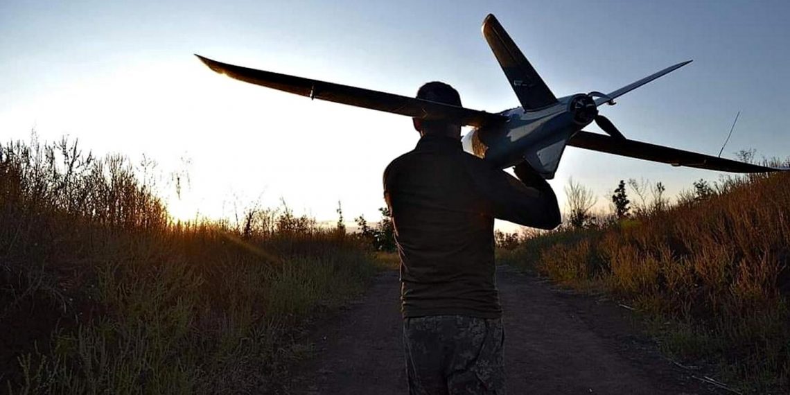 Запуск дрона.