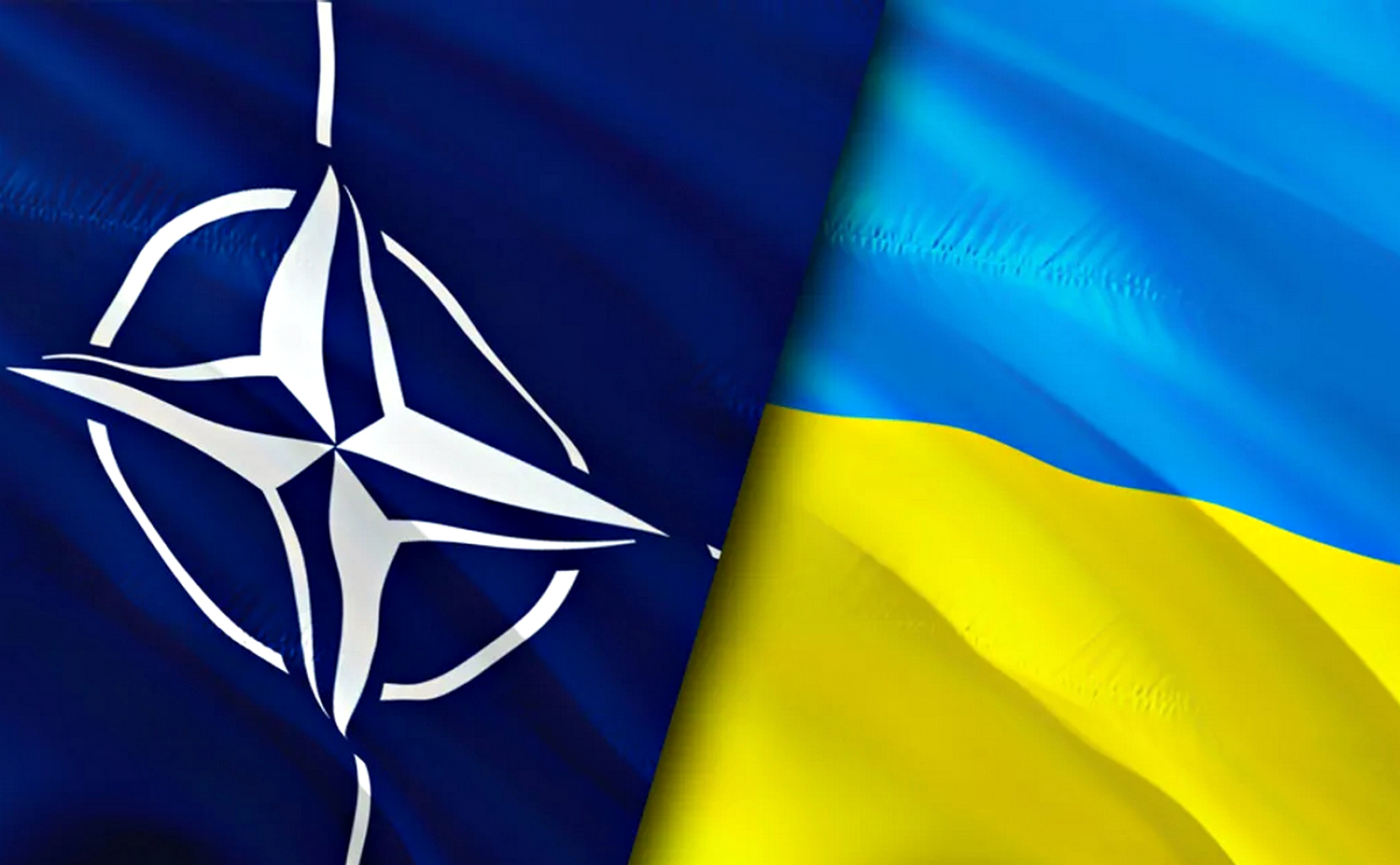 Прапори НАТО та України.