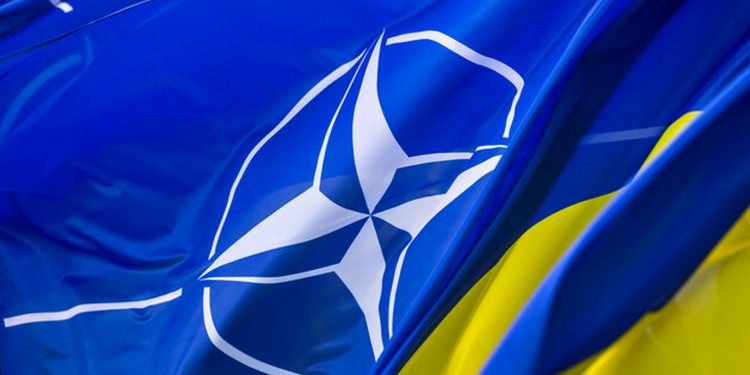 Прапори НАТО та України.