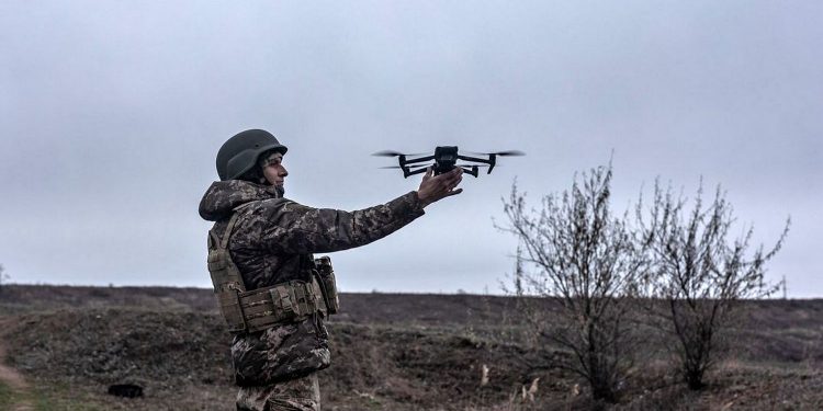 Запуск БПЛА.