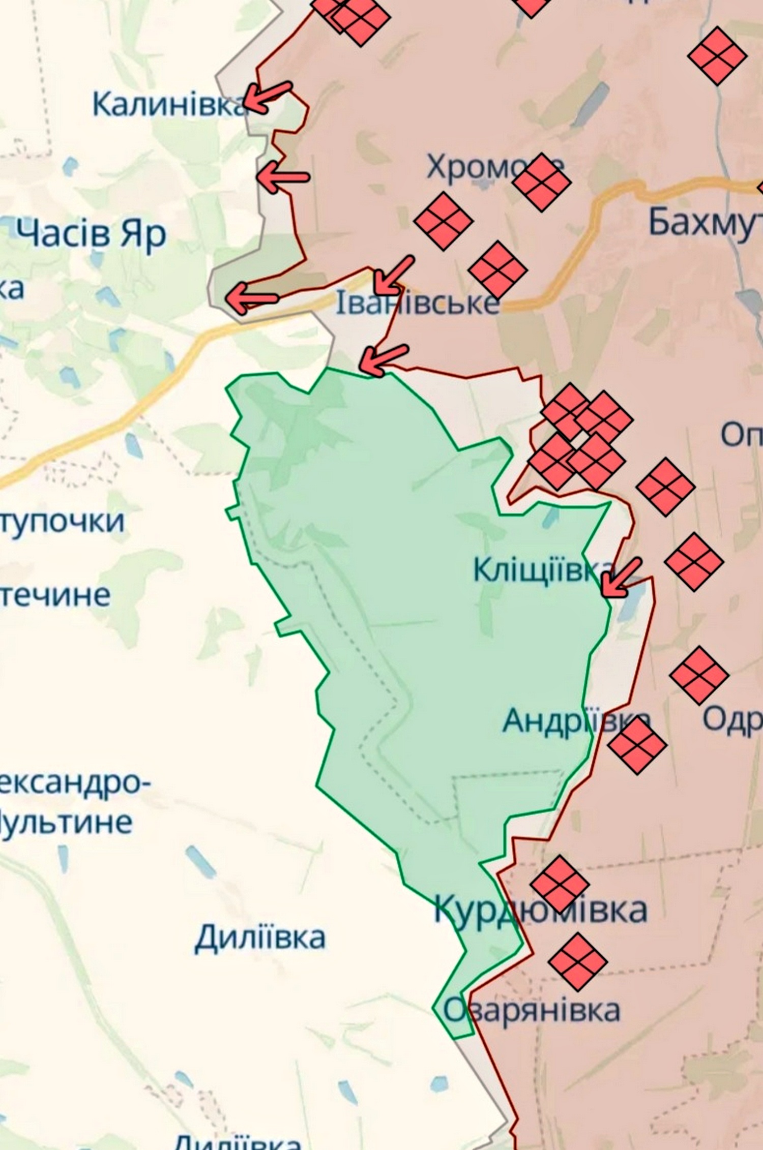 Карта боїв.