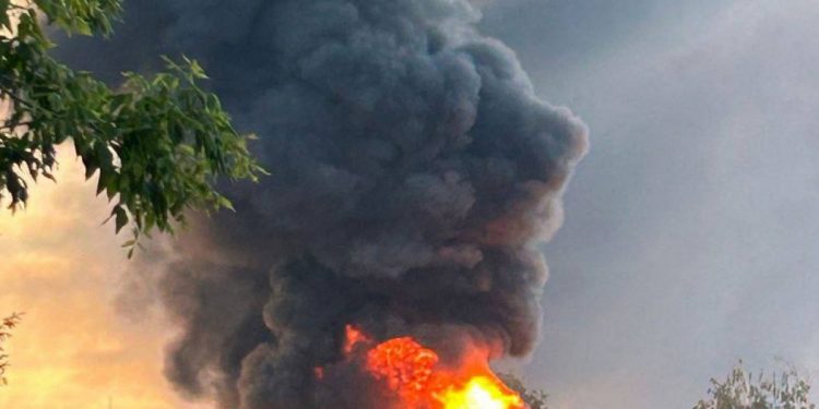 Пожежа на нафтобазі у РФ