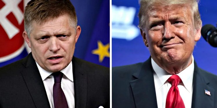 Роберт Фіцо та Дональд Трамп.