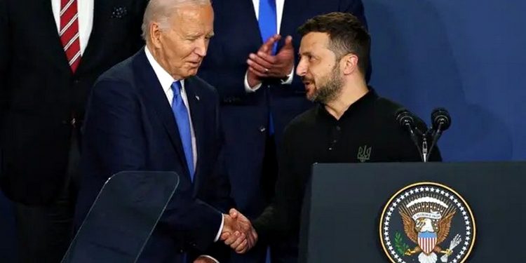 Джозеф Байден та Володимир Зеленський.