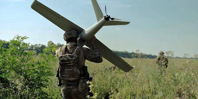 Запуск БПЛА.