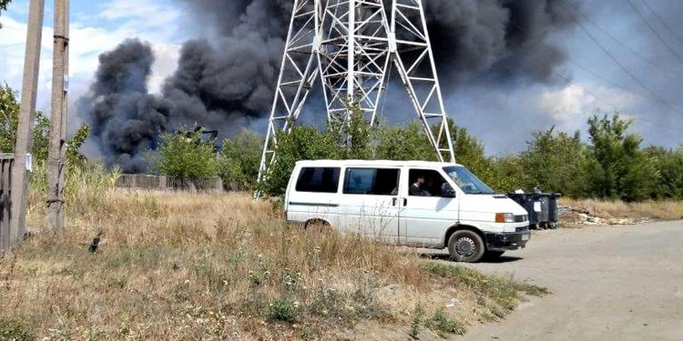Пожежа в Маріуполі.