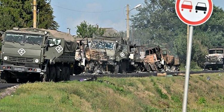 Згоріла техніка окупантів.