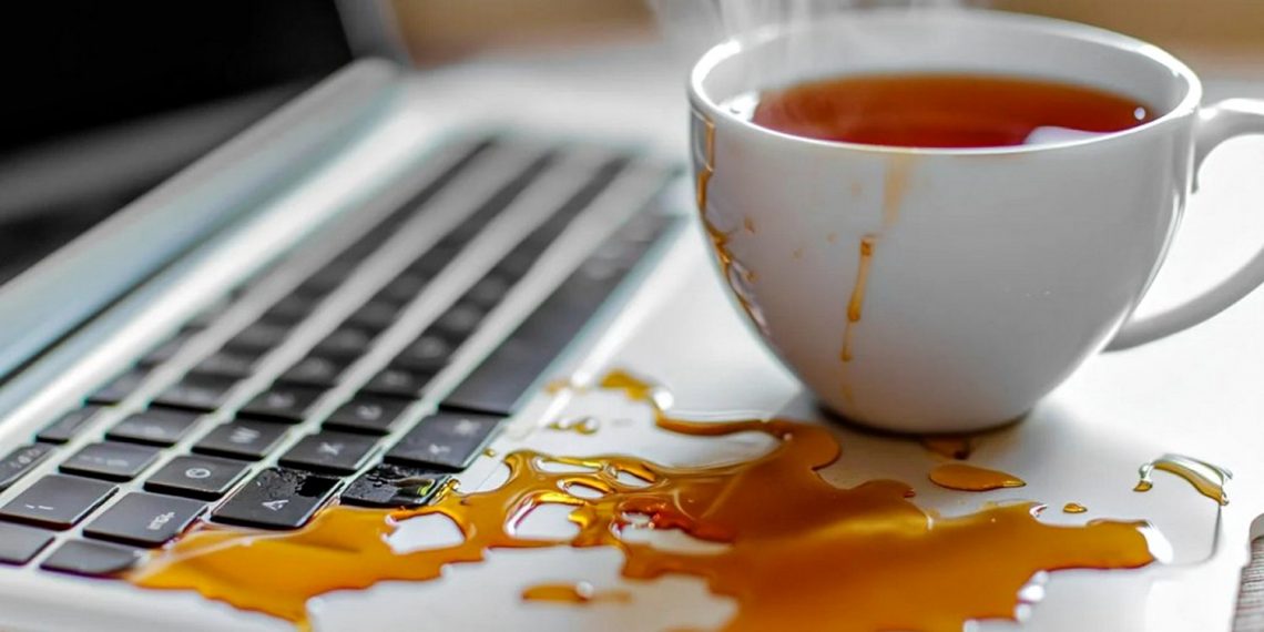 Залитий ноутбук.