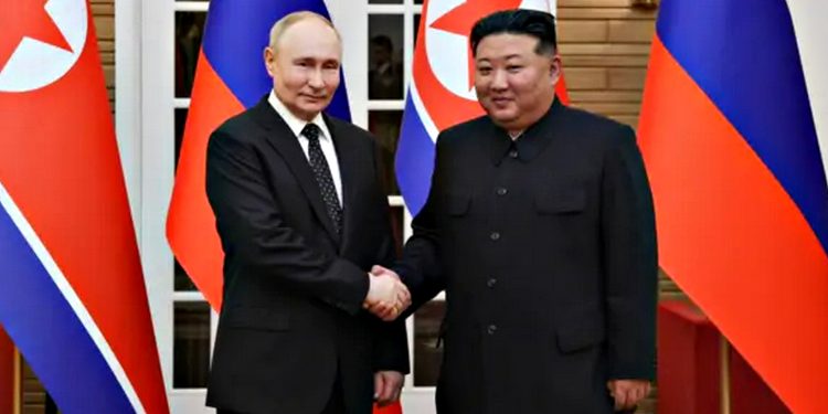 Володимир Путін і Кім Чен Ин.