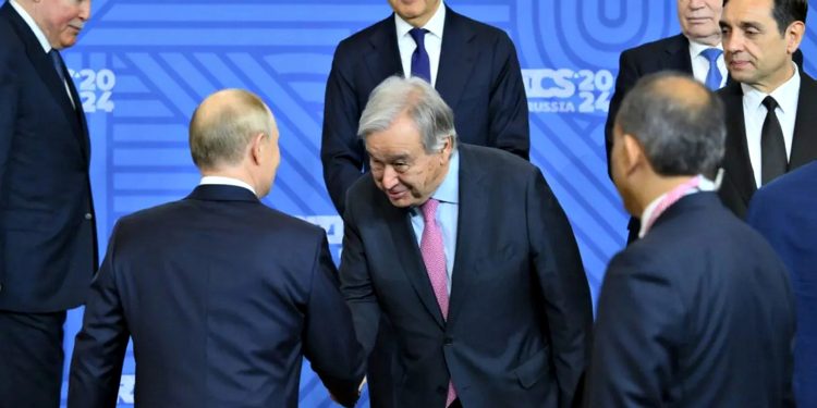 Антоніу Гутерреш та Володимир Путін.