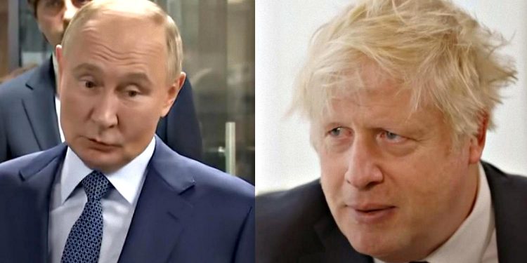 Володимир Путін та Борис Джонсон.