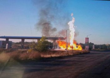 Удар по АЗС в Енергодарі