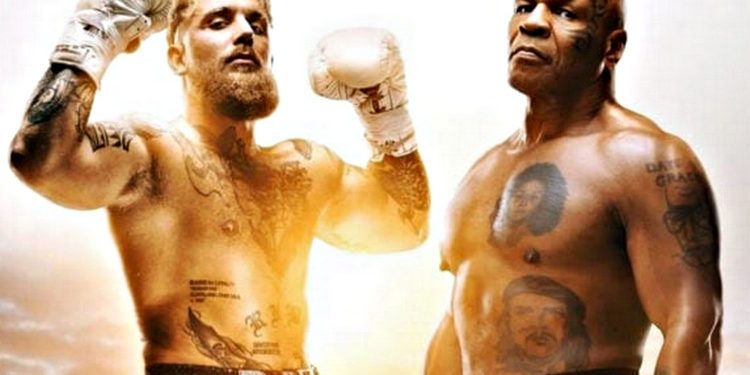 Постер бою Джейка Пола та Майка Тайсона.