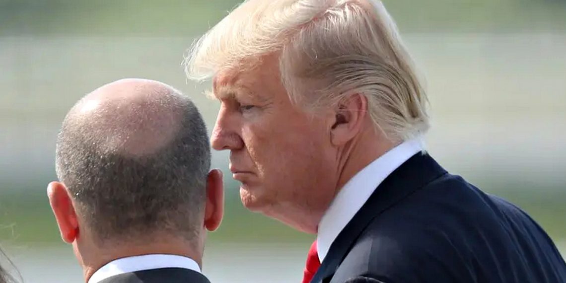 Олаф Шольц та Дональд Трамп.