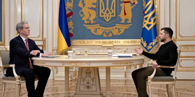 Скотт Бессент та Володимир Зеленський.