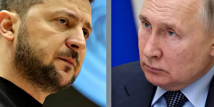 Володимир Зеленський і Володимир Путін.