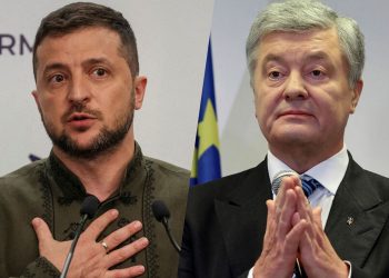 Володимир Зеленський та Петро Порошенко.