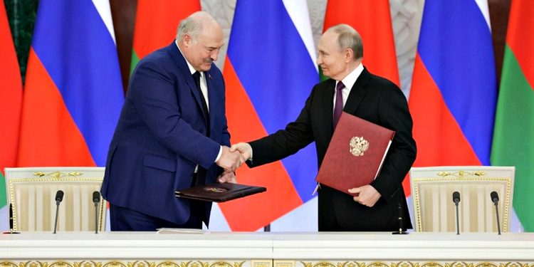 Зустріч Олександра Лукашенка з Володимиром Путіним.